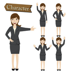 Businesswoman character set vector  illustration