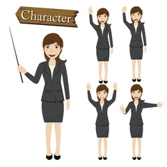 Businesswoman character set vector  illustration