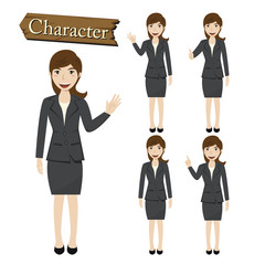 Businesswoman character set vector  illustration