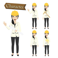 Engineer character set vector illustration
