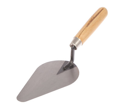 construction trowel with wooden handle