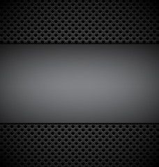 blank gray plate for design on gray grill texture background vec