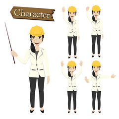 Engineer character set vector illustration