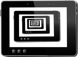 black tablets in black tablets isolated