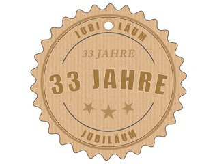 je33 JubiläumsEtikett 33 - vintagedesign - 33 Jahre - g1933