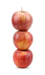 red apples over white background