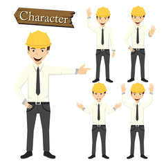 Engineer character set vector illustration