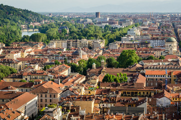 Fototapeta na wymiar Turin (Torino), panorama from the Mole Antonelliana