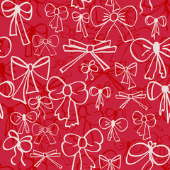 Seamless pattern of hand-drawn bows.