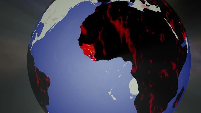 Ebola Virus Spread on Earth 3D Animation