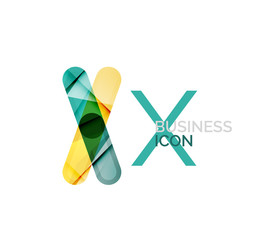 Minimal X font or letter logo design