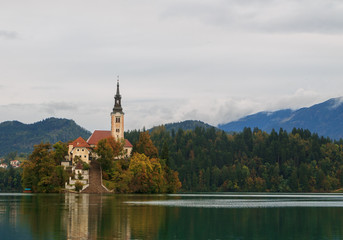 Fototapeta na wymiar Amazing castle Bled lake