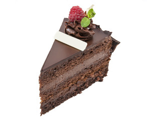 piece of chocolate cream cake