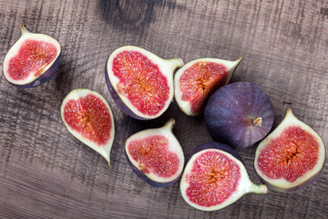 figs on  wooden board