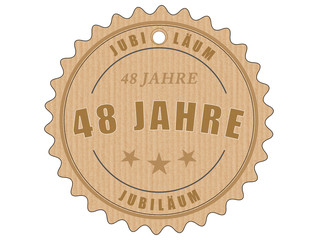 je48 JubiläumsEtikett 48 - vintagedesign - 48 Jahre - g1948