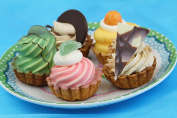 Colorful cream cakes