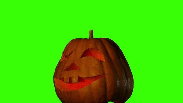 Hellowen pumpkin on green screen