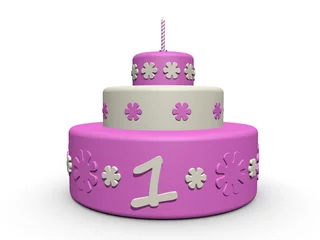 Foto auf Acrylglas verjaardag taart meisje 1 jaar © emieldelange