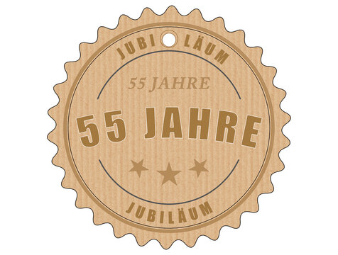 je55 JubiläumsEtikett 55 - vintagedesign - 55 Jahre - g1955