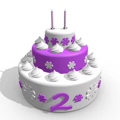 Fototapeten Verjaardag cake voor meisje van 2 jaar © emieldelange