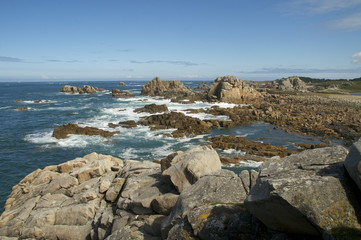 Fototapeta na wymiar Bretonische Küste Granite Rose