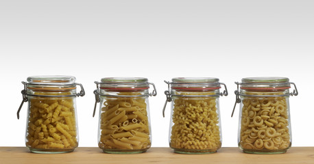 jars with italian pasta