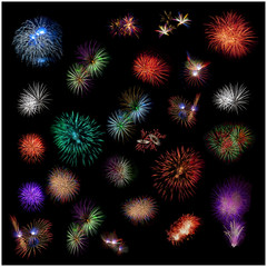a texture of exploding fireworks