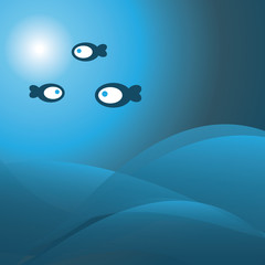 Fish On Blue Background