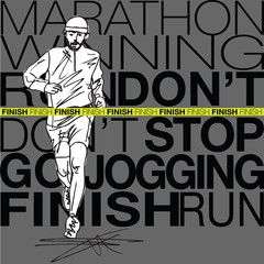 male runner sketch illustration