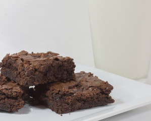 Brownie with Milk on white