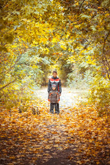 Fototapeta premium two brothers in autumn park