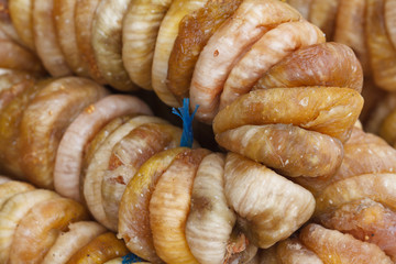 A bunch of dried figs large. macro