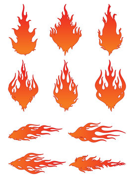 Set of Vector Fire Icons
