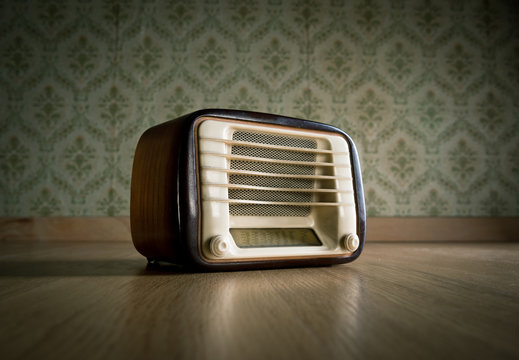 Vintage radio on the floor