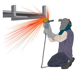 grinding worker vector