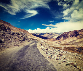 Road in Himalayas. Ladakh, India