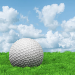 Golf ball on the grass