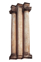 Greek architectural column isolated on white background