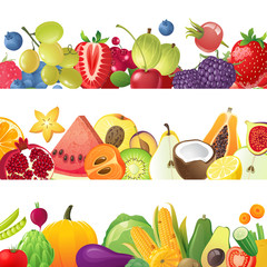 fruits vegetables and berries borders