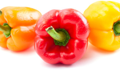 Three colorful peppers
