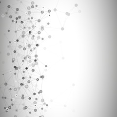 Molecule structure, gray background for communication, vector