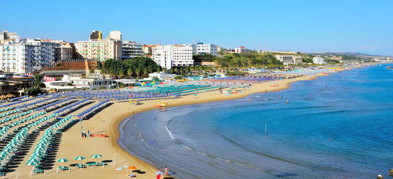 view of the beach of Termoli, Molise, Italy