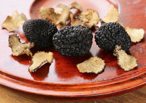 expensive rare black truffle mushroom - gourmet vegetable