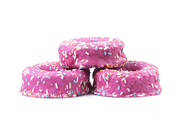 Obraz na płótnie Canvas Stack of pink donuts