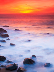 Obraz premium Rocky Coast Sunset in San Francisco