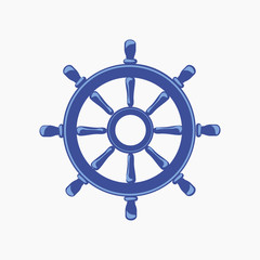 Ship Wheel Banner isolated on white background. © lightgirl