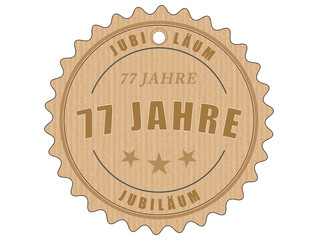 je77 JubiläumsEtikett 77 - vintagedesign - 77 Jahre - g1977