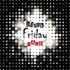 Advertising illustration for sale in Black Friday with Halftone