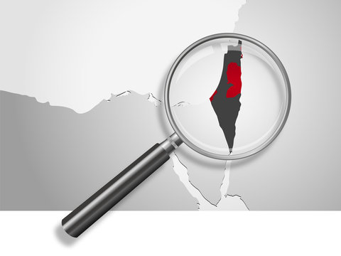 Landkarte *** Israel-Pal&auml;stina 2 Staaten