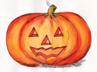 Halloween Kürbisgesicht Zeichnung